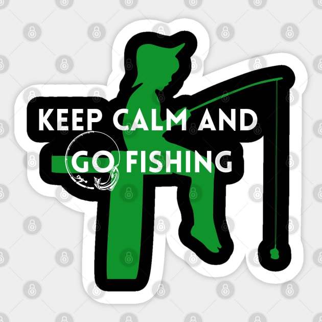 Keep calm and go fishing, fisherman gift Sticker by Yous Sef